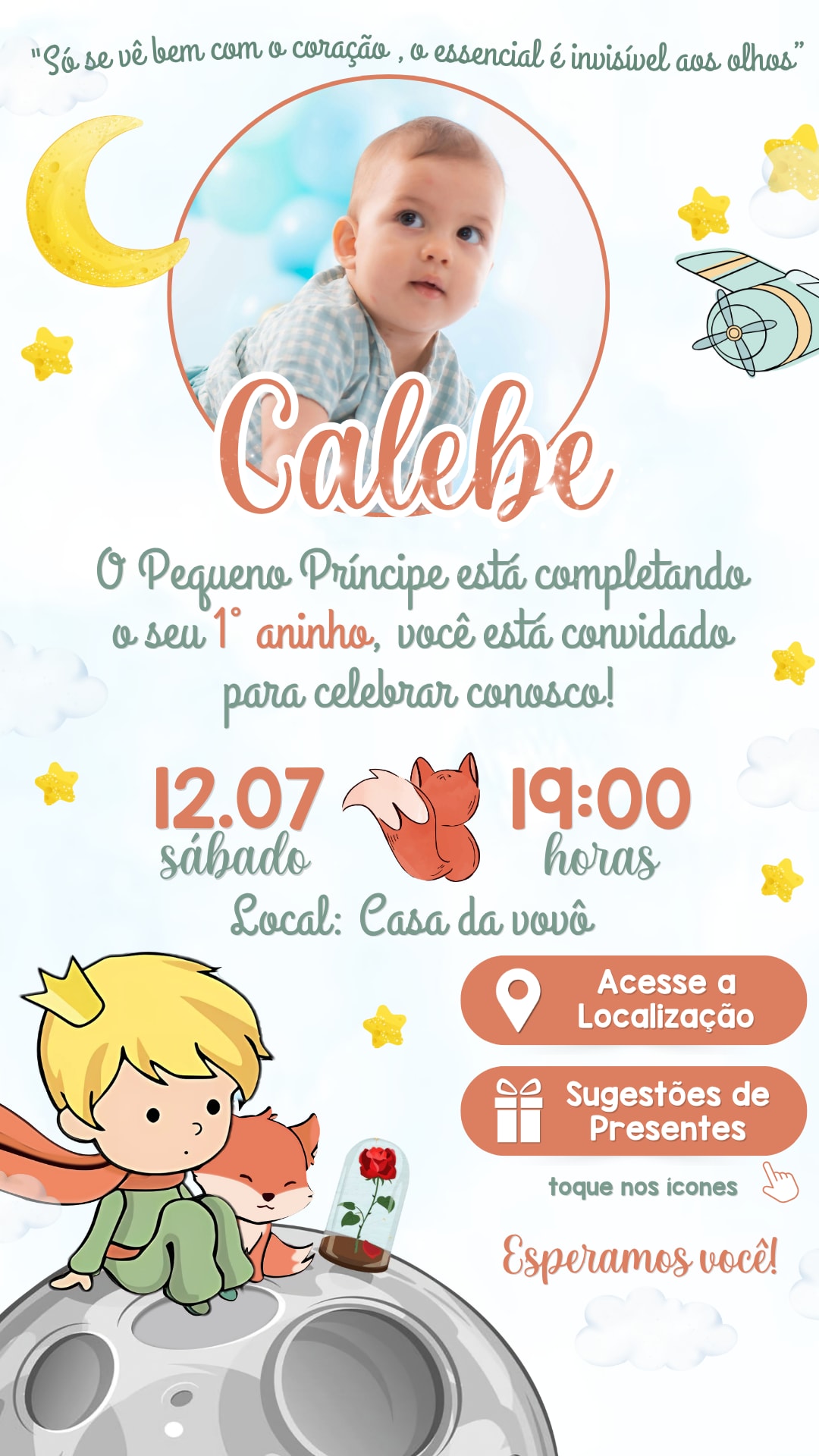 Convite Interativo - Pequeno Príncipe — imagem principal